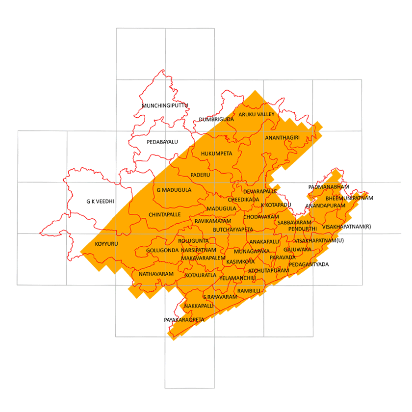 Storm surge inundation map for cyclone with wind speed 